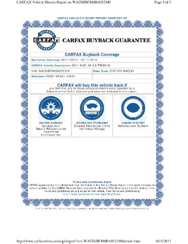 2011 Audi A3 4dr X V6 Manual 2WD