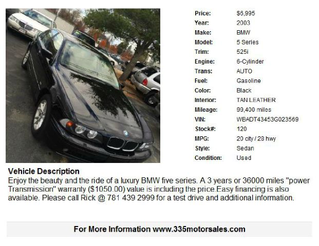 2003 BMW 5 series I6 Turbo