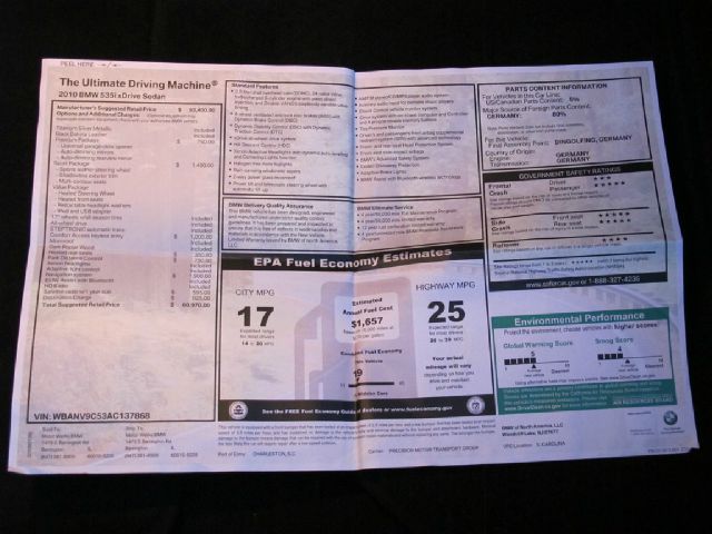 2010 BMW 5 series 146 Cutaway