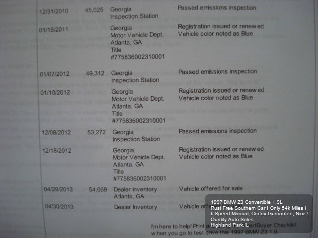 1997 BMW Z3 SE Front-wheel Drive
