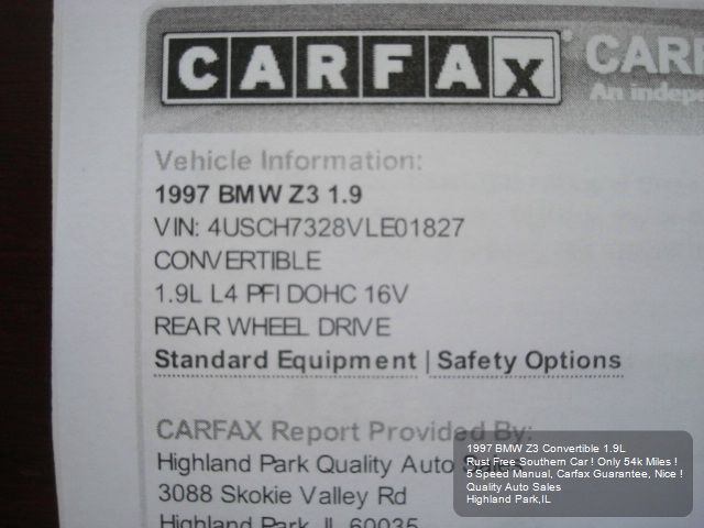 1997 BMW Z3 SE Front-wheel Drive