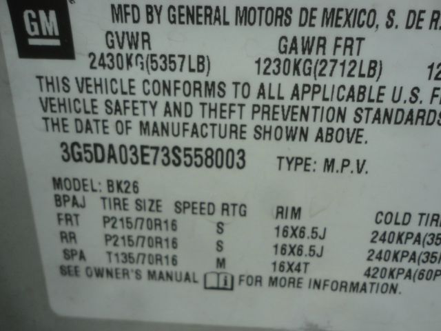 2003 Buick Rendezvous 4dr Sdn 3.2L Quattro