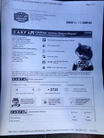 2002 Chevrolet Blazer AWD A SR