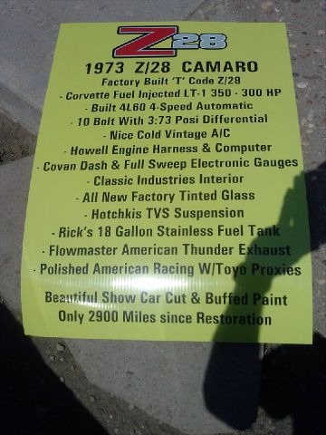 1973 Chevrolet Camaro 2.5sl Sunroofleather