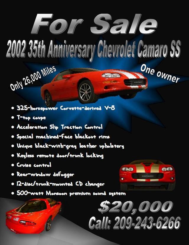 2002 Chevrolet Camaro 2-door Auto EX W/nav