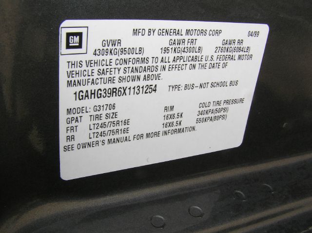 1999 Chevrolet Express Ls/5.3l/3rd ROW