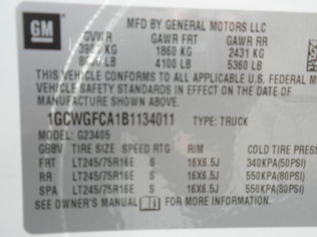 2011 Chevrolet Express Coupe 4D