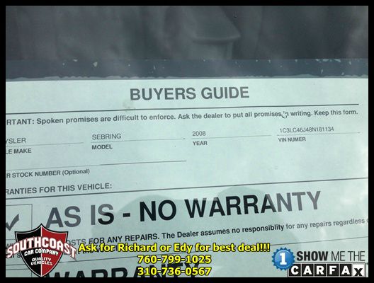 2008 Chrysler Sebring AWD 4x4 SUV