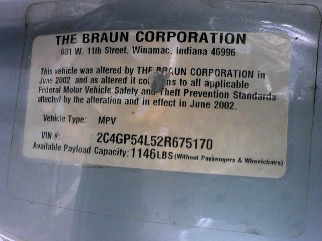 2002 Chrysler Town and Country Track Edition 3.8