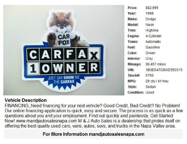 1998 Dodge Neon MGA