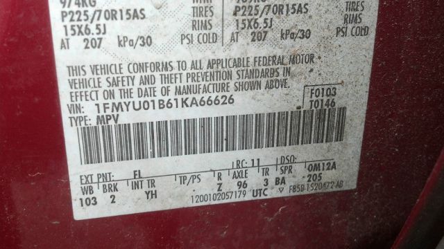 2001 Ford Escape Reg Cab 159.5 WB C5B