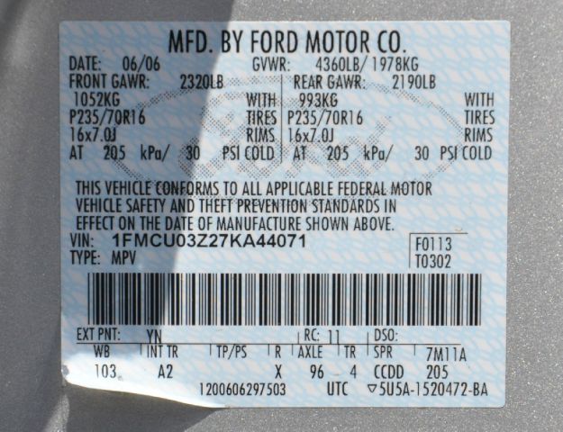 2007 Ford Escape 4dr Grand SXT