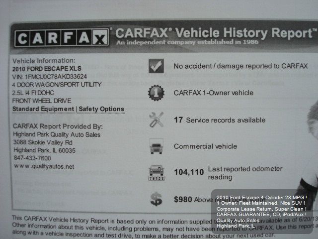 2010 Ford Escape 4DR 4WD BASE AT