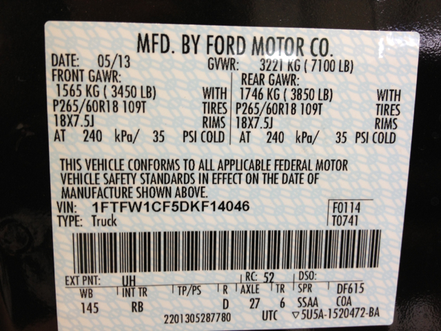 2013 Ford F-150 4dr Quad Cab 160.5 DRW 4WD Laramie