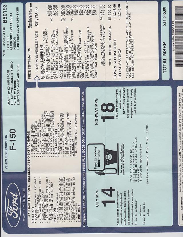 2006 Ford F150 SLT 1 Ton Dually 4dr 35