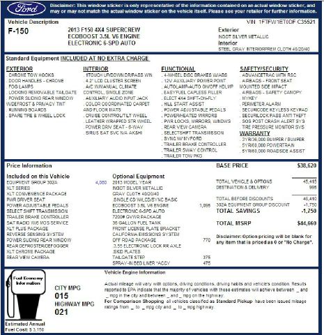 2013 Ford F150 Limited W/swivelngo 2nd3rdrowdvd Nav Chromes Rea