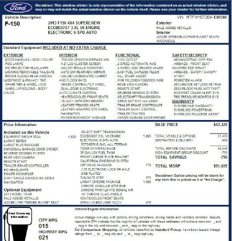 2013 Ford F150 XLT Supercrew Short Bed 2WD