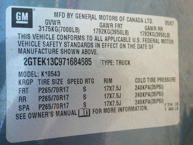 2007 GMC Sierra 1500 4WD Value - 200A