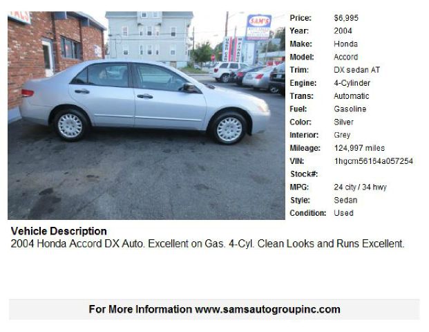 2002 Honda Accord 4dr Sdn SES Standard