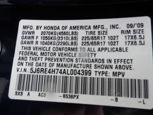 2010 Honda CR-V 4dr 2WD Manual 2.4L I4