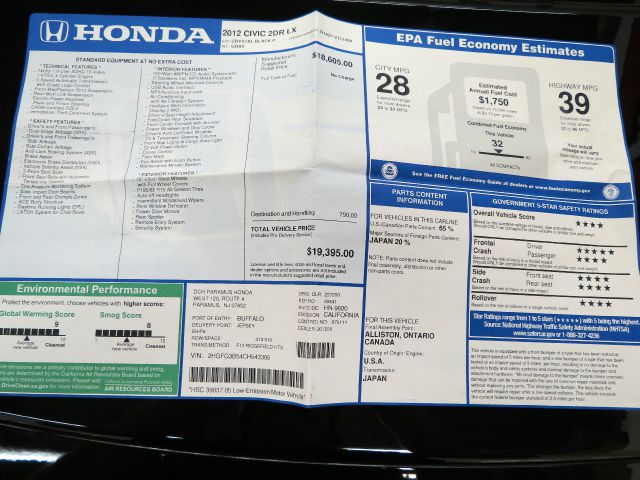 2012 Honda Civic Cashmire Leather