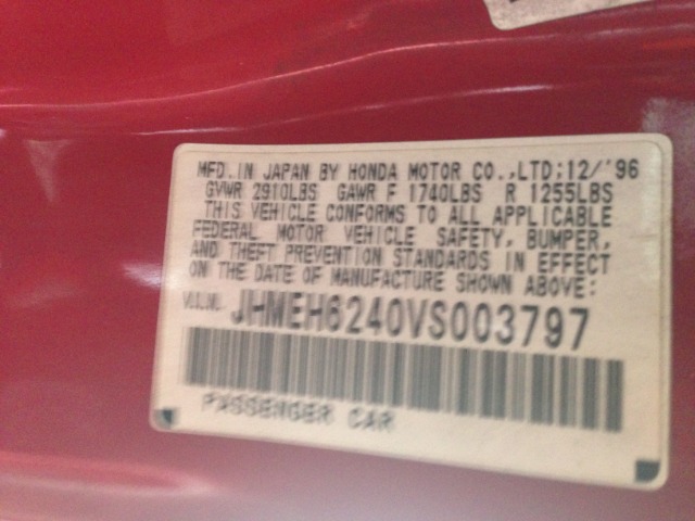 1997 Honda Civic del SOL XR