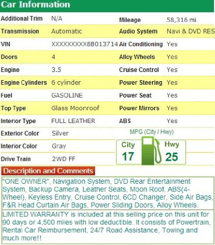 2008 Honda Odyssey AWD SUN ROOF GAS Saver