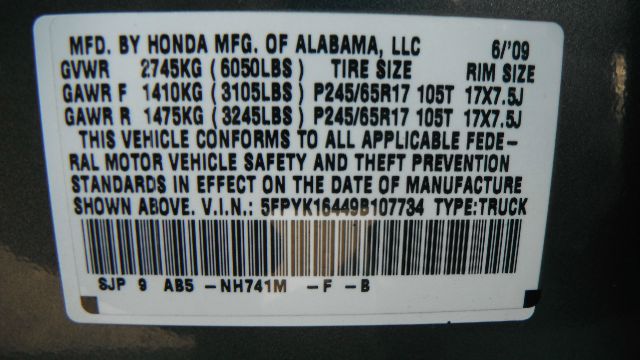 2009 Honda Ridgeline 4dr 1500 4WD