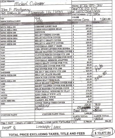 2006 Honda VTX-1300S6 Unknown
