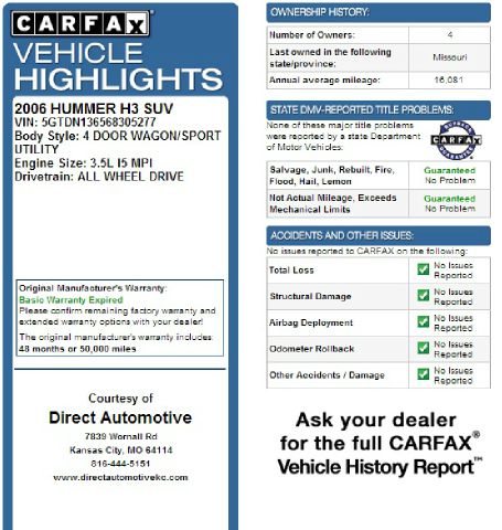 2006 Hummer H3 SLT Ext Cab Z-71 4x4 All-terrain