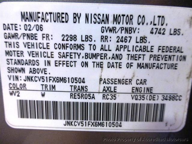 2006 Infiniti G35 SE King Cab 2WD