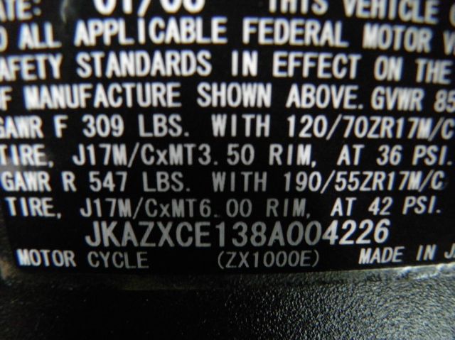 2008 Kawasaki NINJA ZX-10R Unknown