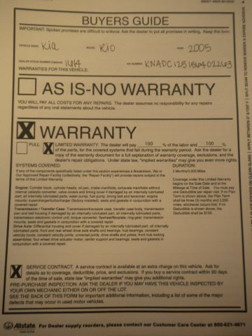 2005 Kia Rio 3.5tl W/tech Pkg