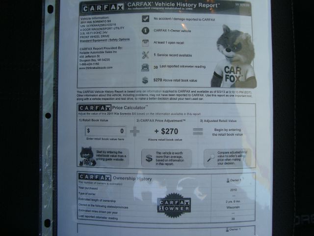 2011 Kia Sorento Power Windows, Seat And Locks