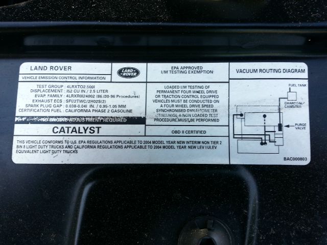 2004 Land Rover Freelander Unknown