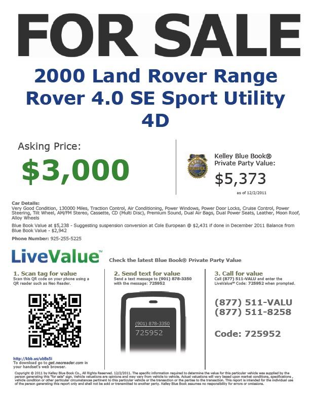 2000 Land Rover Range Rover Unknown