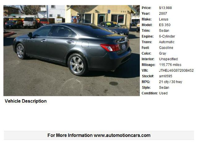 2007 Lexus ES 350 3.5tl W/tech Pkg