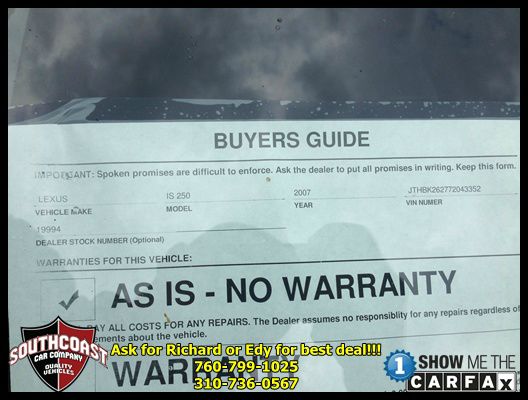 2007 Lexus IS 250 Ext Cab SLE Longbed