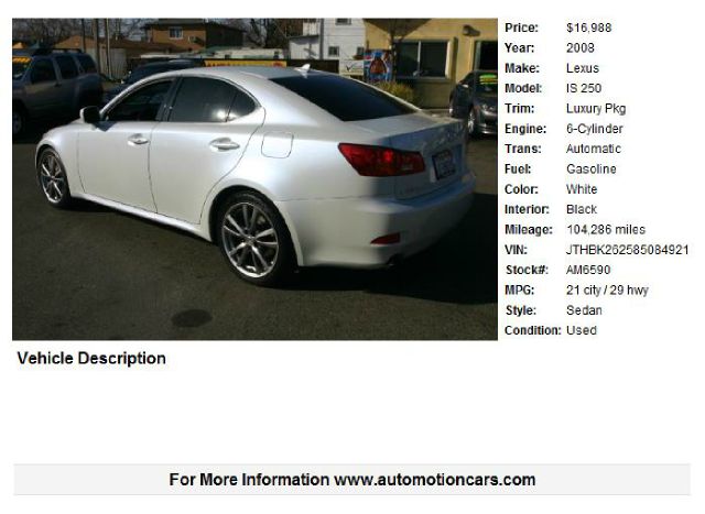2008 Lexus IS 250 Marlin