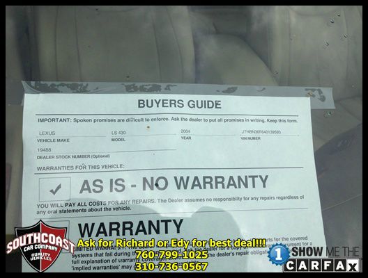 2004 Lexus LS 430 3.5tl W/tech Pkg
