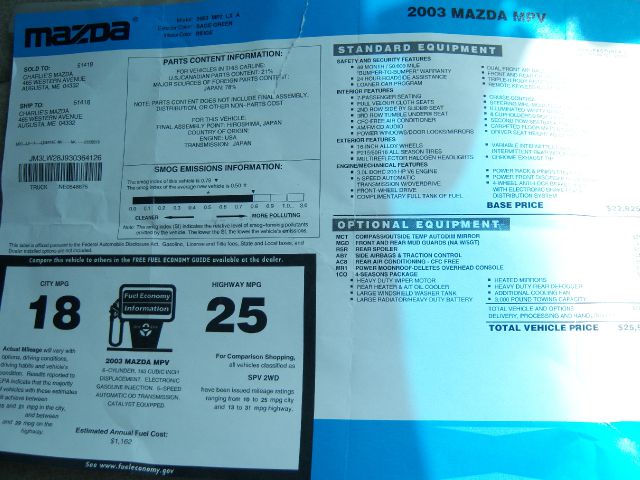 2003 Mazda MPV Eddie Bauer4x4