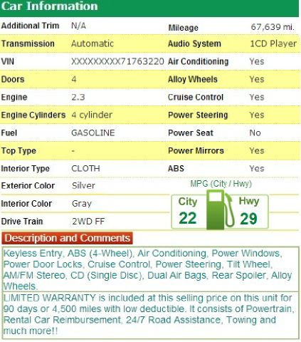 2007 Mazda Mazda3 4WD 4dr LT W/3lt