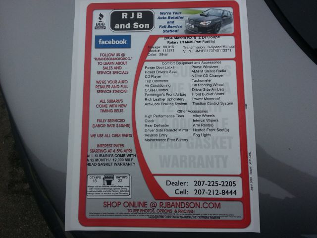 2004 Mazda RX-8 1500 SLE Ext. Cab 2WD