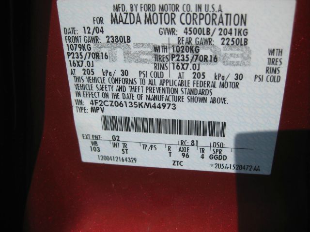 2005 Mazda Tribute Base LS SS LT Z71 Work Tr