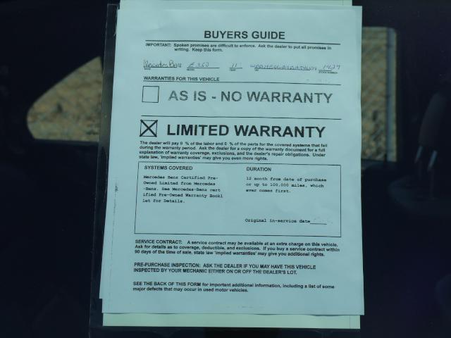 2011 Mercedes-Benz E-Class SE Sport