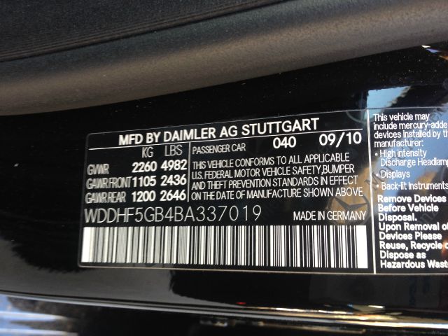 2011 Mercedes-Benz E-Class 4dr Sdn GLS Turbo Manual