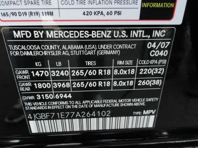2007 Mercedes-Benz GL-Class Convertible Comfort Seat Option (4-seats)