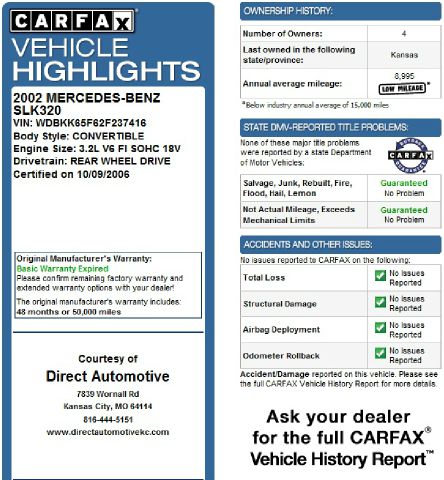 2002 Mercedes-Benz SLK-Class Crew Cab FX4 4WD