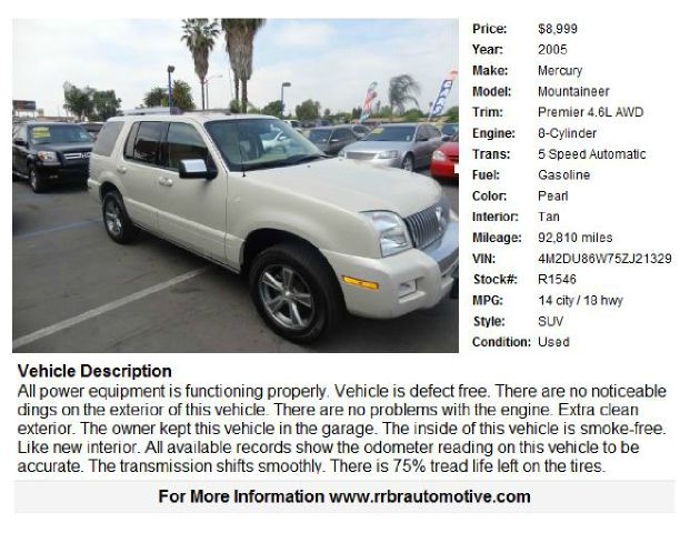 2005 Mercury Mountaineer 2500 HD 4X4