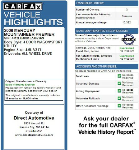 2006 Mercury Mountaineer 2500 HD 4X4